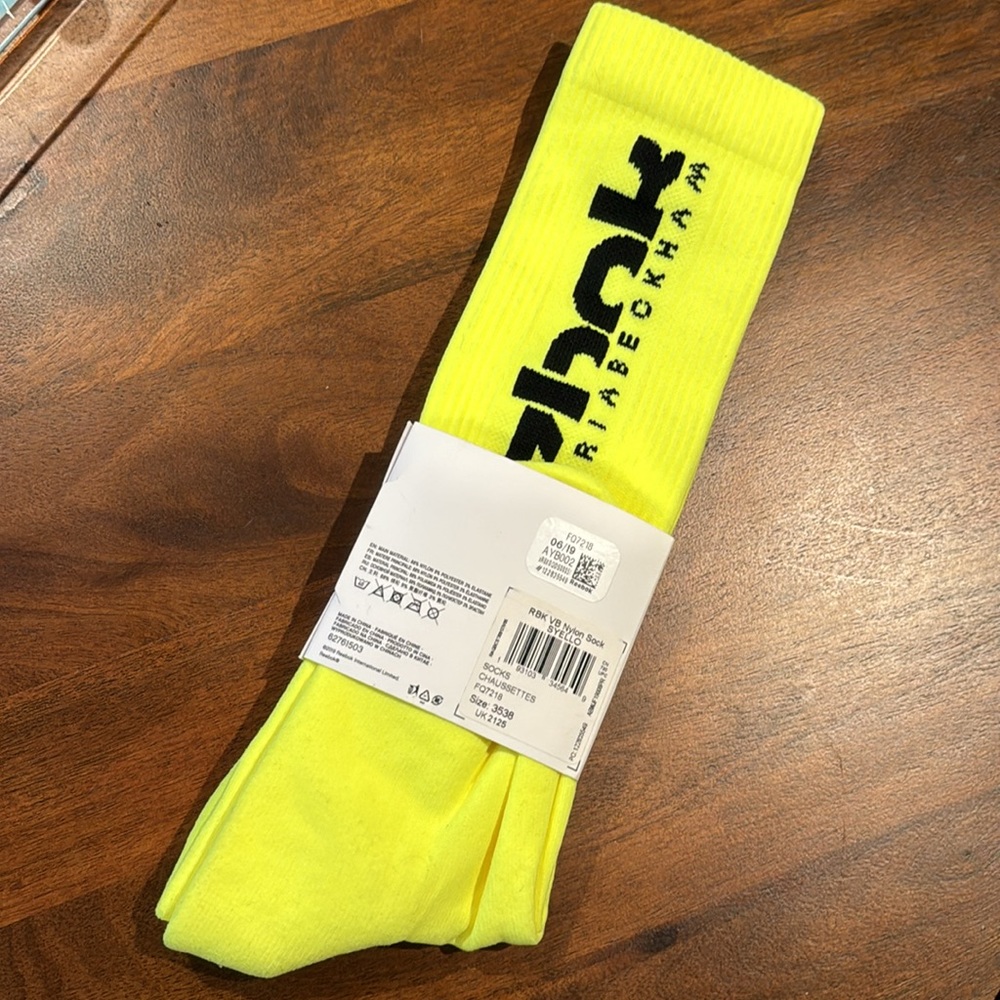 NWT | Reebok x Victoria Beckham Neon Ribbed Socks - Picture 3 of 5